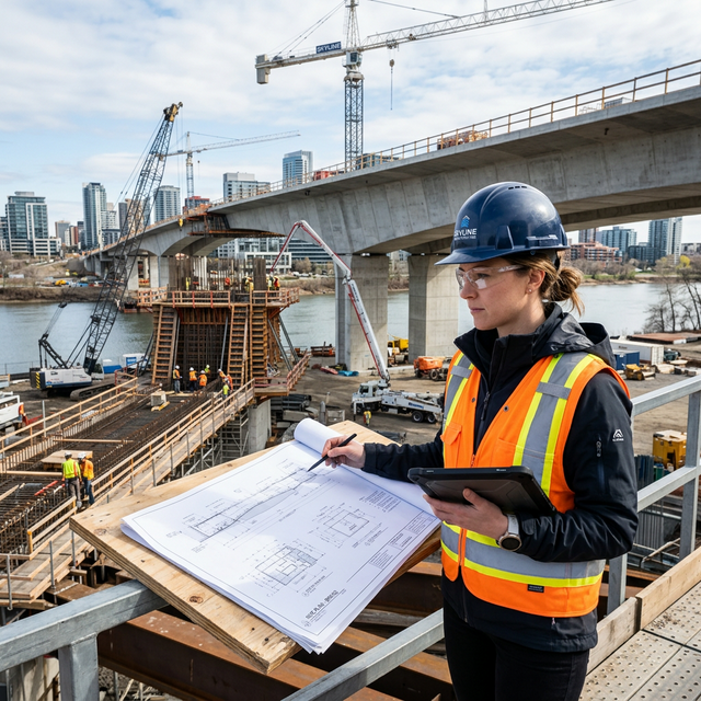 Infrastructure construction site representing asset management